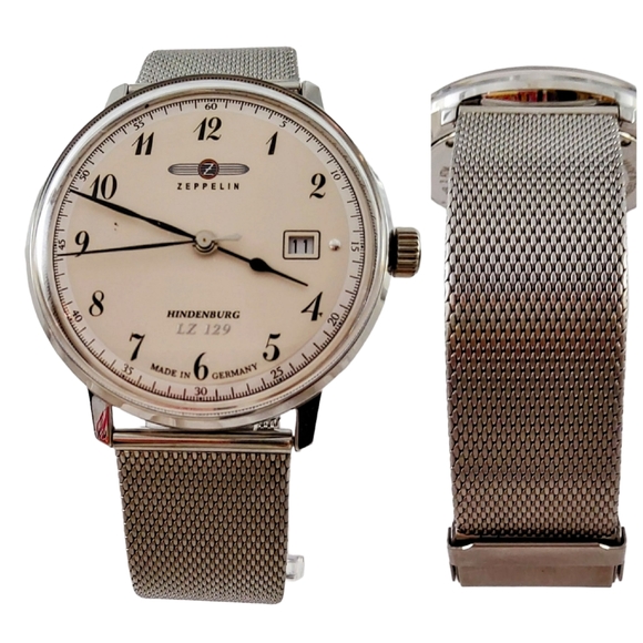 ZEPPELIN 100 JAHRE LZ 129 HINDENBURG STAINLESS STEEL MEN'S WATCH - Picture 6 of 16